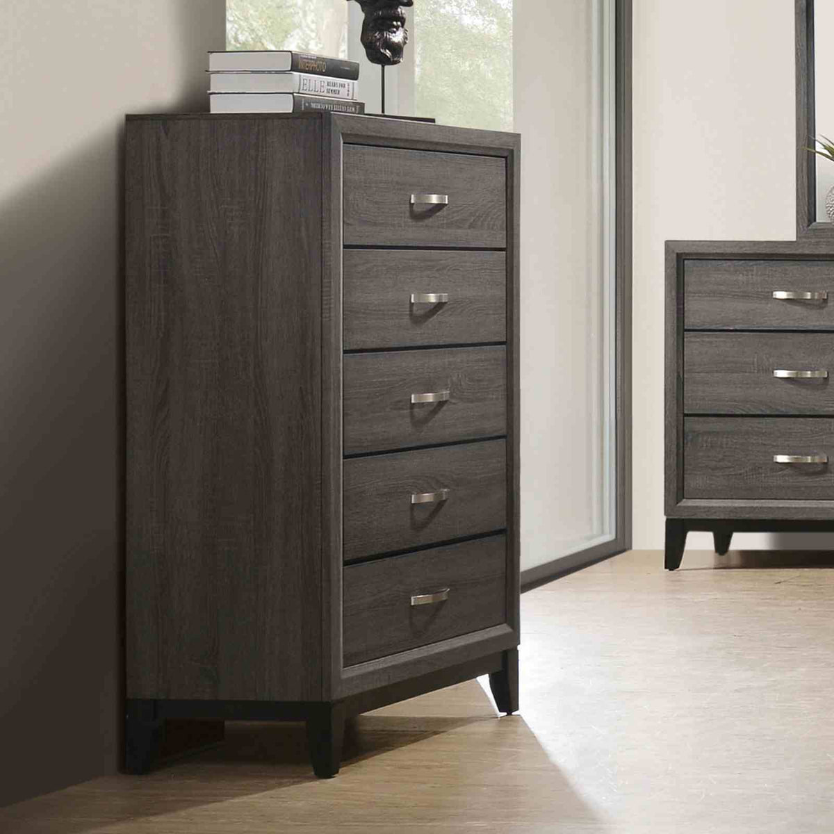 Errico Gray 5 Pc Queen Bedroom Set from Furniture of America - Luna Furniture