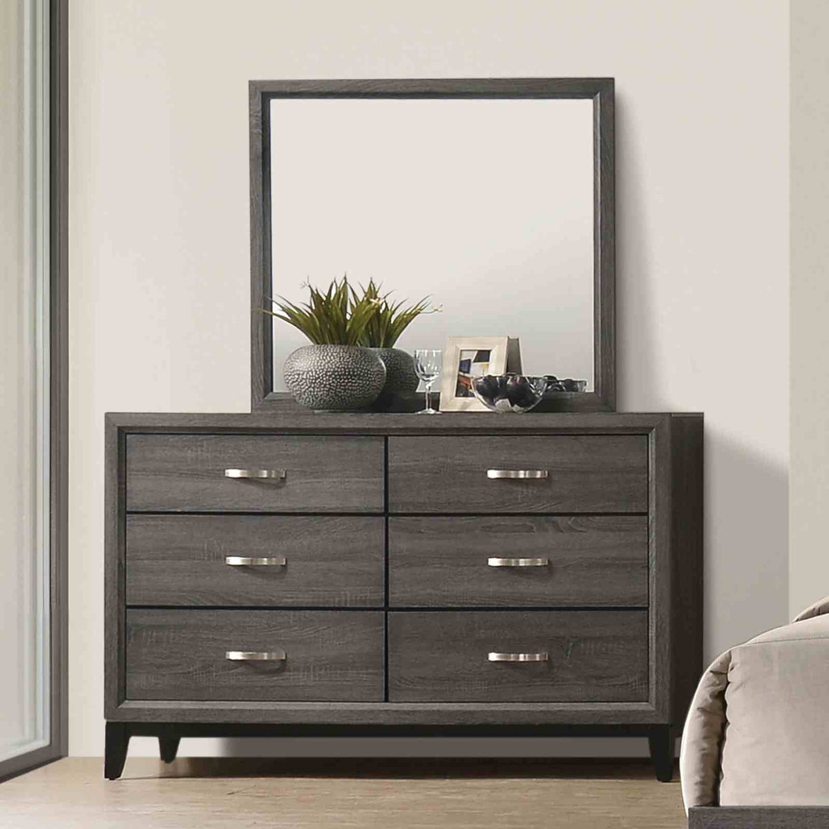 Errico Gray 5 Pc Queen Bedroom Set from Furniture of America - Luna Furniture