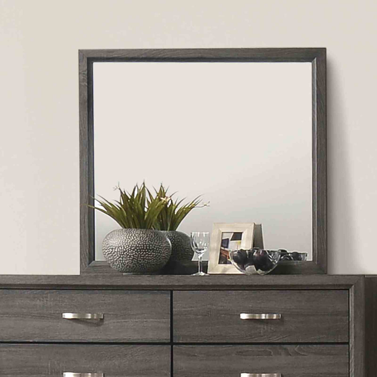 Errico Gray Mirror (Mirror Only) from Furniture of America - Luna Furniture
