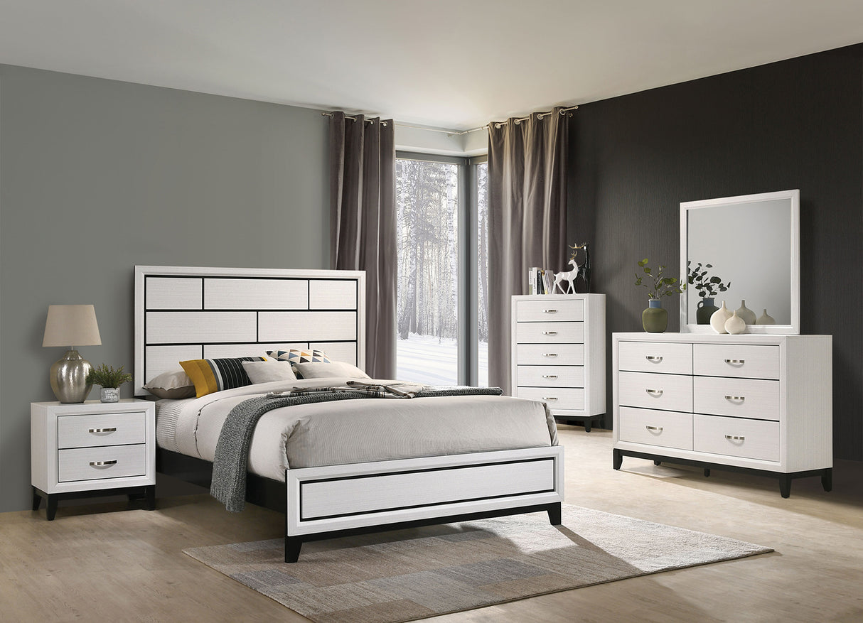 Errico White King Panel Bed from Furniture of America - Luna Furniture