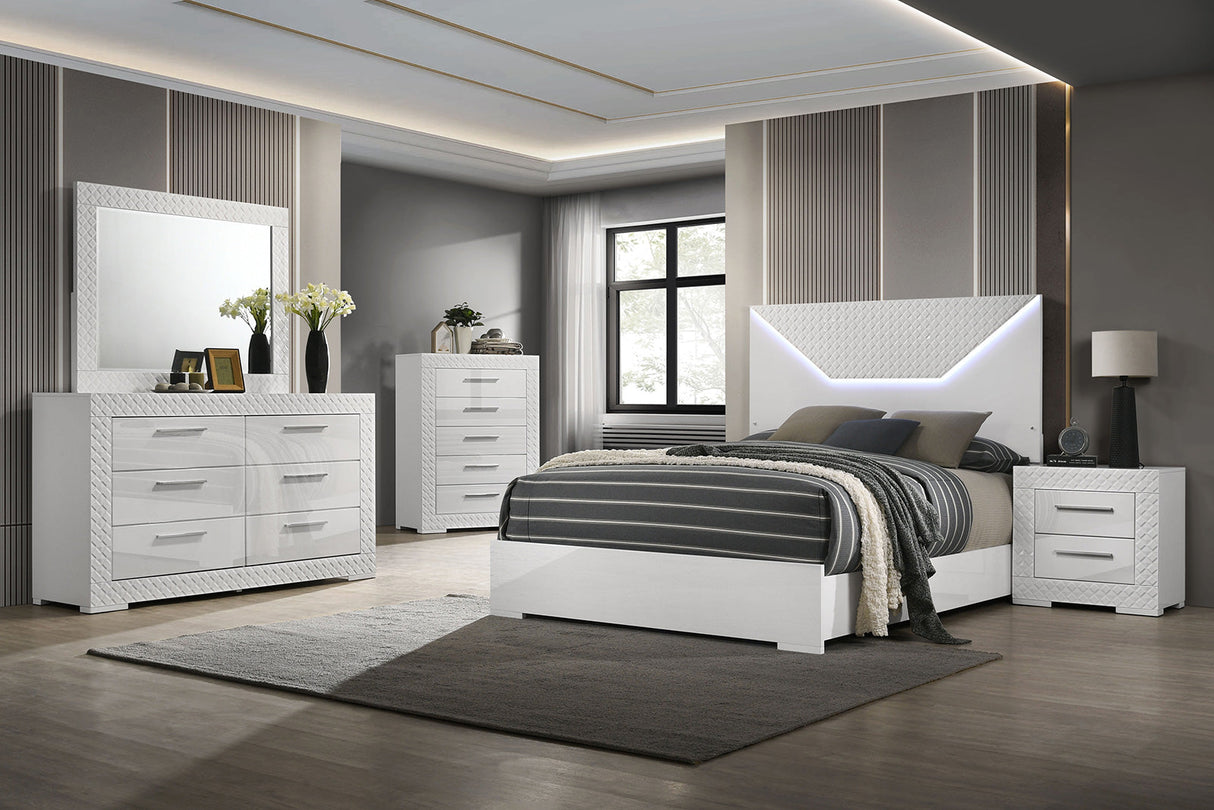 Whitby White Glam Bedroom Set from Furniture of America - Luna Furniture