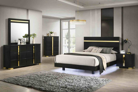 Lillestrom Black/Gold Chest from Furniture of America - Luna Furniture