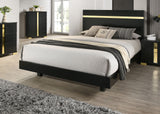 Lillestrom Black/Gold 5 Pc Queen Bedroom Set from Furniture of America - Luna Furniture