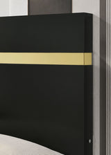 Lillestrom Black/Gold Contemporary Bedroom Set from Furniture of America - Luna Furniture