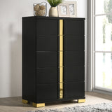 Lillestrom Black/Gold Chest from Furniture of America - Luna Furniture