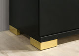 Lillestrom Black/Gold 5 Pc Queen Bedroom Set from Furniture of America - Luna Furniture