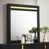 Lillestrom Black/Gold 5 Pc Queen Bedroom Set from Furniture of America - Luna Furniture