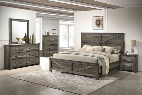 Britonale Rustic Gray Mirror (Mirror Only) from Furniture of America - Luna Furniture
