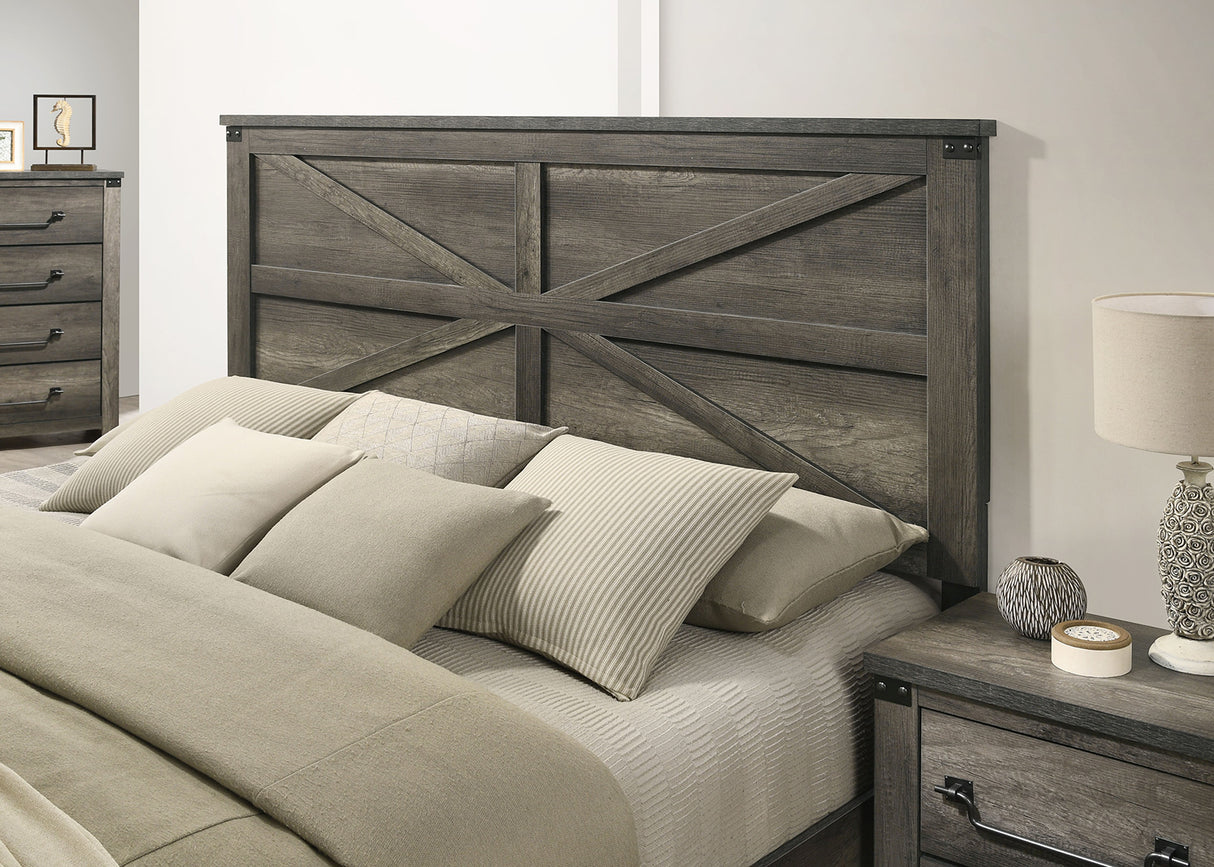 Britonale Rustic Gray King Bed from Furniture of America - Luna Furniture