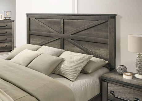 Britonale Rustic Gray King Bed from Furniture of America - Luna Furniture
