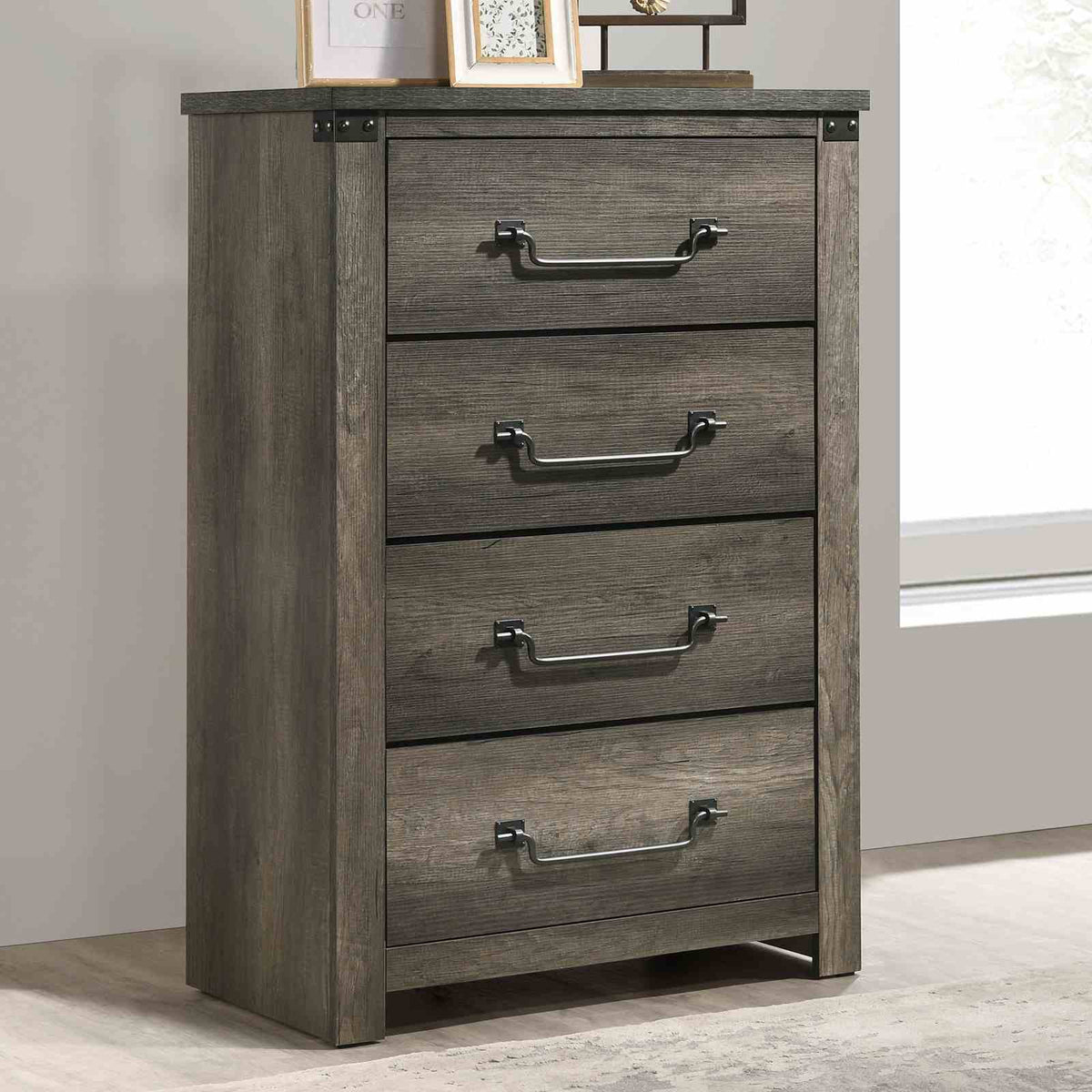 Britonale Rustic Gray 5 Pc Queen Bedroom Set from Furniture of America - Luna Furniture