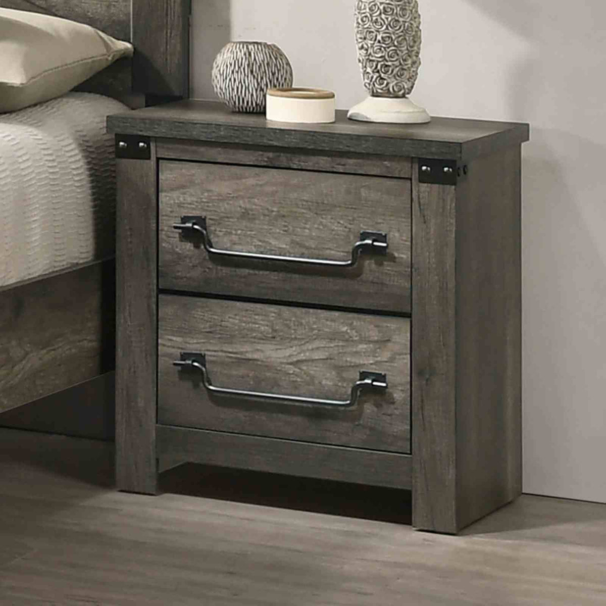 Britonale Rustic Gray 5 Pc Queen Bedroom Set from Furniture of America - Luna Furniture