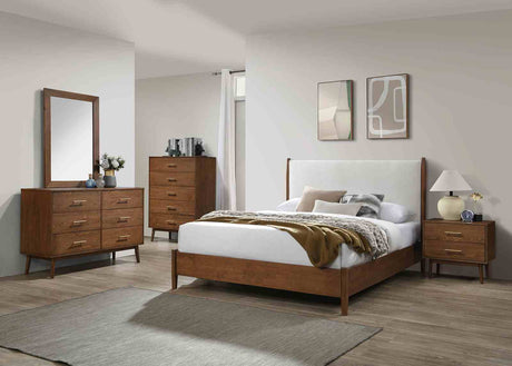 Thusis Walnut/Beige Full Bed from Furniture of America - Luna Furniture