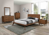 Stathelle Walnut 5 Pc Queen Bedroom Set from Furniture of America - Luna Furniture