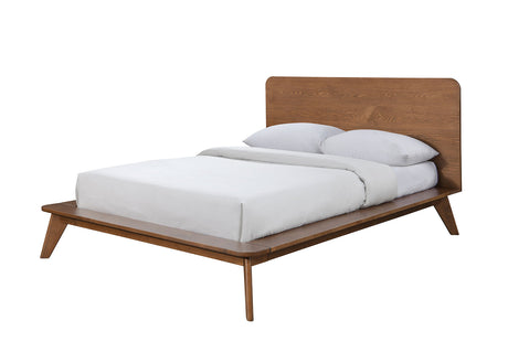 Stathelle Walnut 5-Piece Queen Bedroom Set from Furniture of America - Luna Furniture
