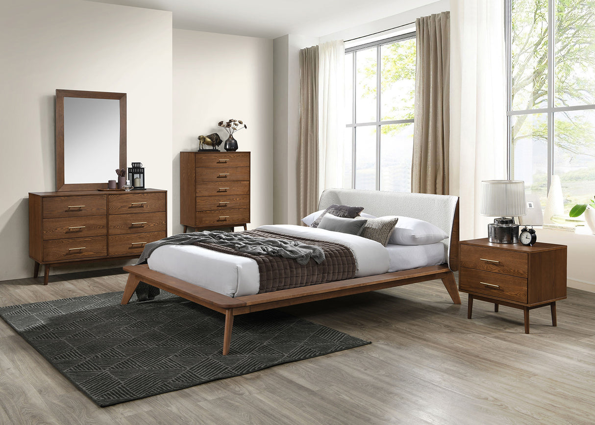 Lenzburg Walnut/Beige Full Bed from Furniture of America - Luna Furniture