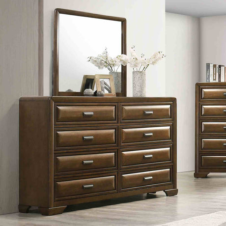 Caerwys Brown/Light Gray 5-Piece Queen Bedroom Set from Furniture of America - Luna Furniture