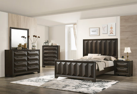 Hexham Espresso King Panel Bed from Furniture of America - Luna Furniture