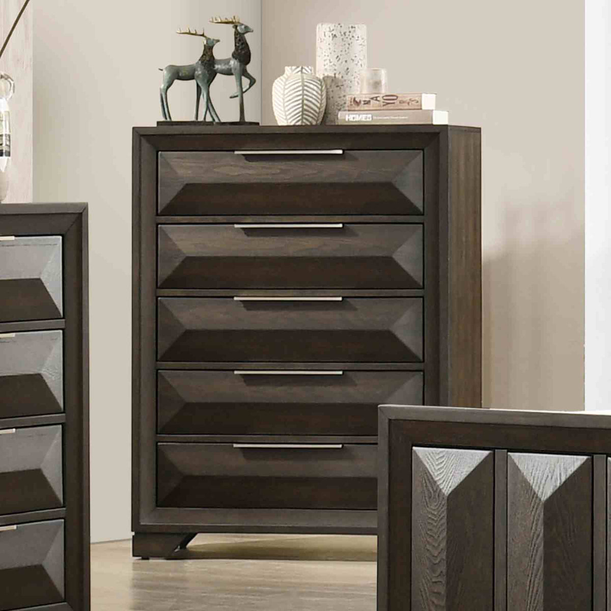 Hexham Espresso 5 Pc Queen Bedroom Set from Furniture of America - Luna Furniture