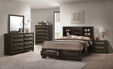 Caistor Espresso King Bookcase Storage Bed from Furniture of America - Luna Furniture