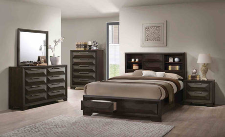 Caistor Espresso 5-Piece Queen Bedroom Set from Furniture of America - Luna Furniture