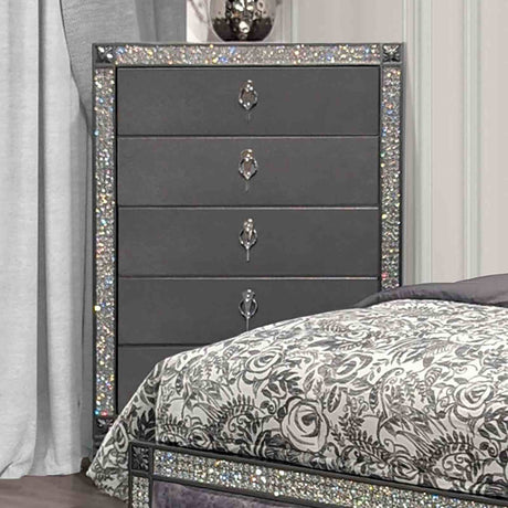 Titania Gray 5-Piece Queen Bedroom Set from Furniture of America - Luna Furniture