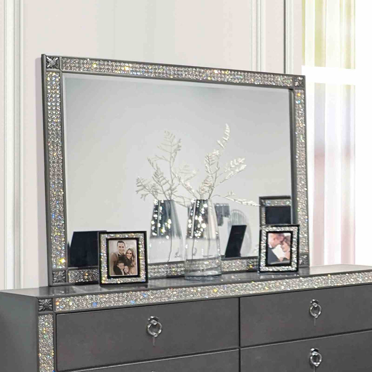 Titania Gray 5 Pc Queen Bedroom Set from Furniture of America - Luna Furniture