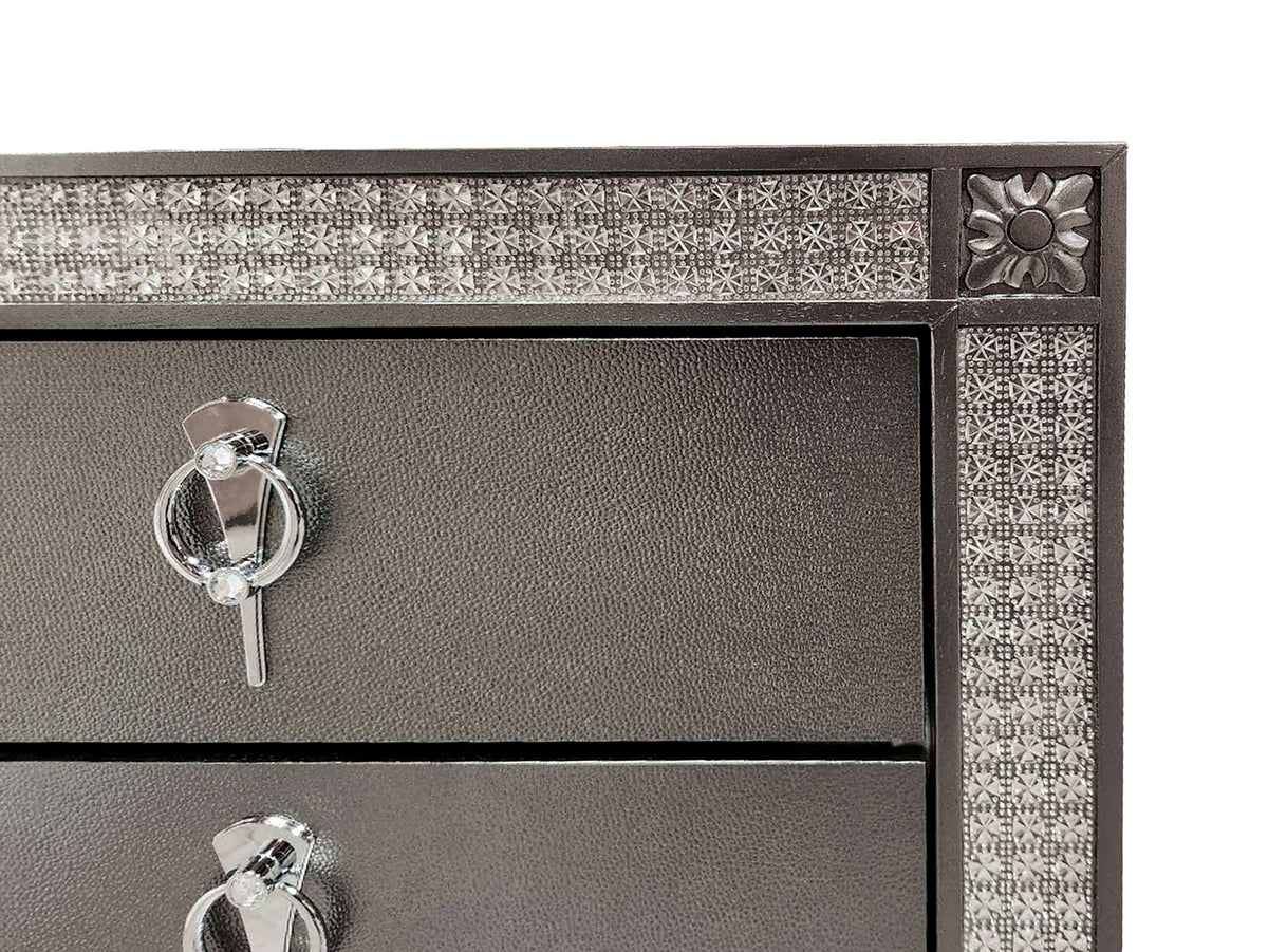 Titania Gray 5 Pc Queen Bedroom Set from Furniture of America - Luna Furniture