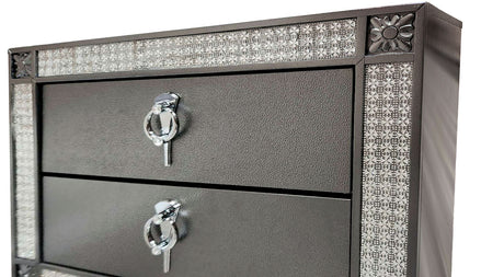 Titania Gray 5-Piece Queen Bedroom Set from Furniture of America - Luna Furniture