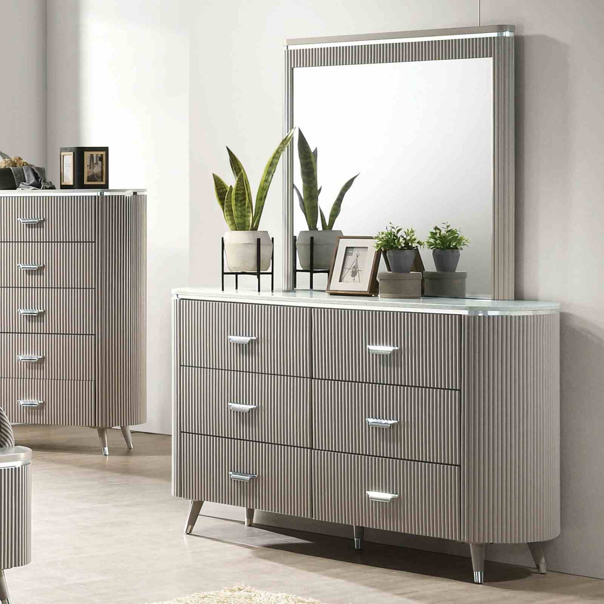 Aldridge Light Gray 5 Pc Queen Bedroom Set from Furniture of America - Luna Furniture
