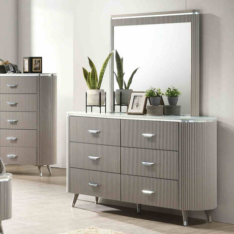 Aldridge Light Gray 5-Piece Queen Bedroom Set from Furniture of America - Luna Furniture