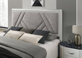 Aldgate Light Gray King Panel Upholstered Panel Bed from Furniture of America - Luna Furniture