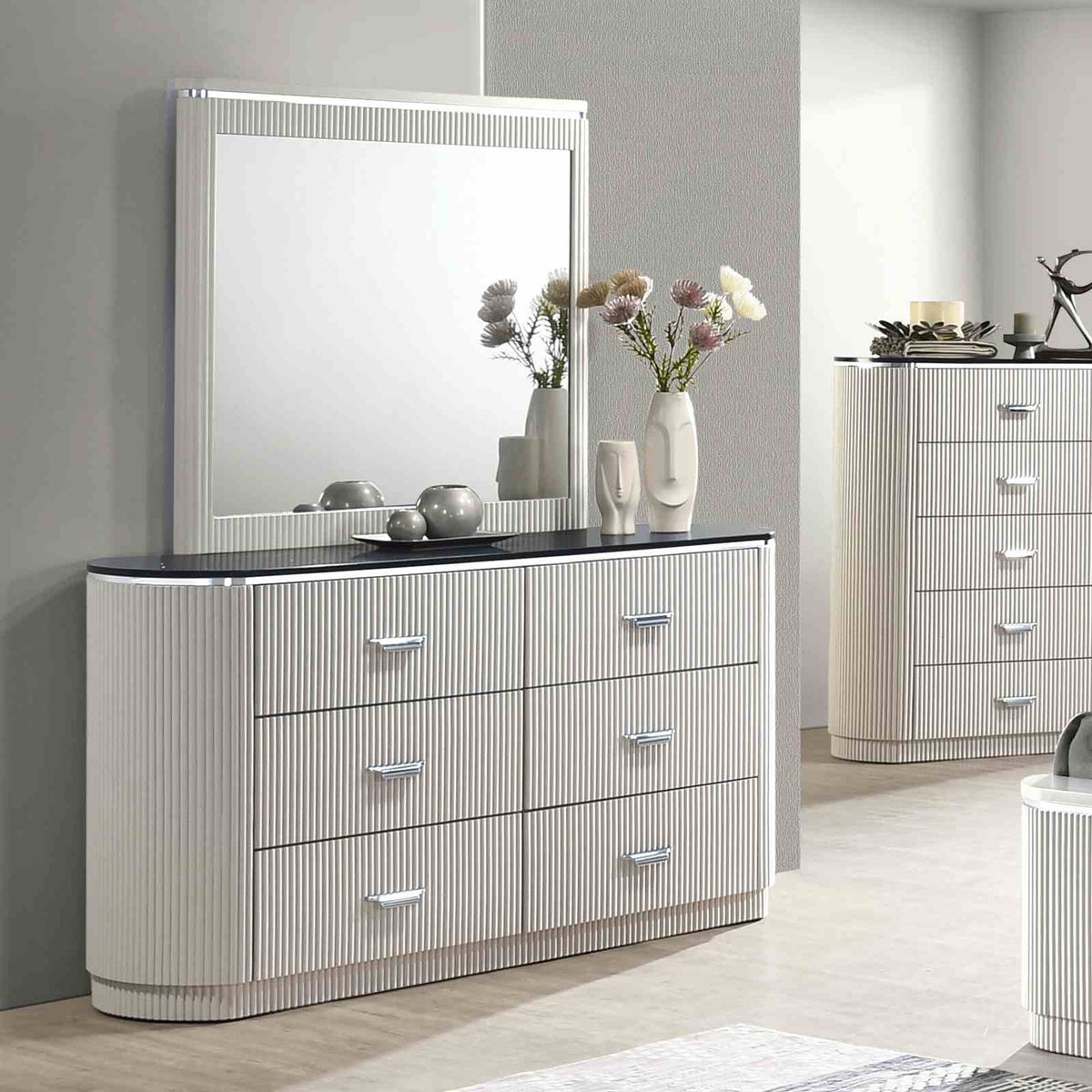 Aldgate Light Gray 5 Pc Queen Bedroom Set from Furniture of America - Luna Furniture
