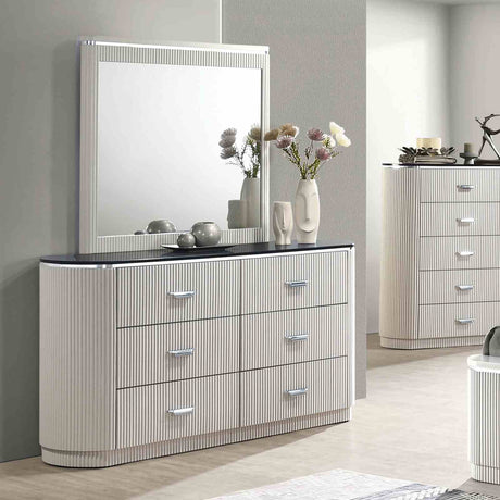 Aldgate Light Gray 5-Piece Queen Bedroom Set from Furniture of America - Luna Furniture