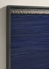 Morcote Ash Gray/Indigo Blue Queen Bed from Furniture of America - Luna Furniture
