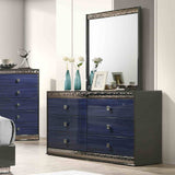 Hartlepool Ash Gray/Indigo Blue 5 Pc Queen Bedroom Set from Furniture of America - Luna Furniture
