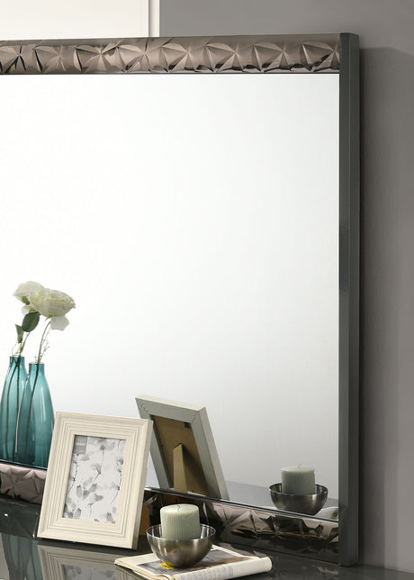 Morcote Ash Gray/Indigo Blue Mirror (Mirror Only) from Furniture of America - Luna Furniture