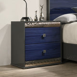 Morcote Ash Gray/Indigo Blue Glam Bedroom Set from Furniture of America - Luna Furniture