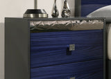 Morcote Ash Gray/Indigo Blue Glam Bedroom Set from Furniture of America - Luna Furniture