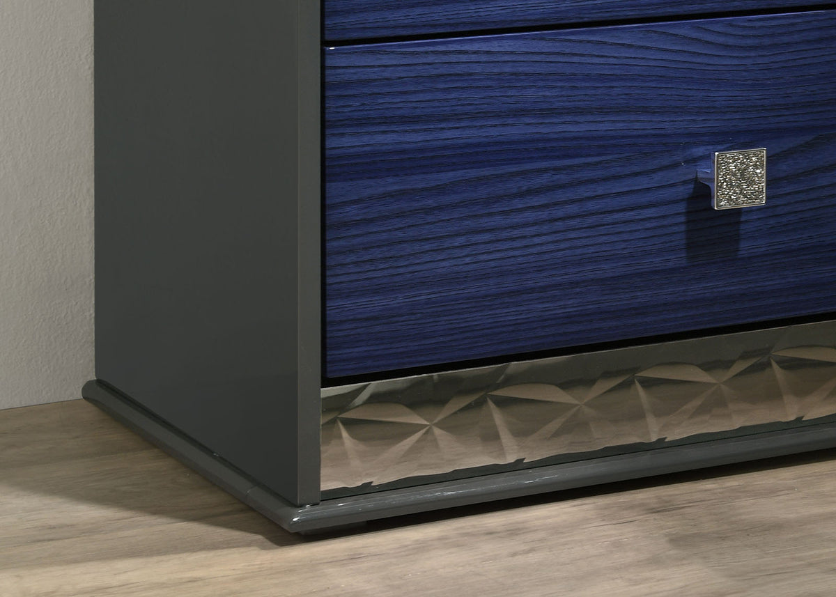 Hartlepool Ash Gray/Indigo Blue 5 Pc Queen Bedroom Set from Furniture of America - Luna Furniture