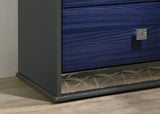 Morcote Ash Gray/Indigo Blue Glam Bedroom Set from Furniture of America - Luna Furniture
