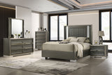 Leyland Dark Gray LED Queen Platfrom Bed from Furniture of America - Luna Furniture