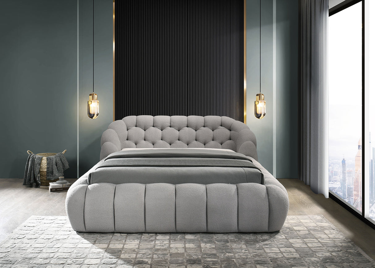Newquay Gray King Bed from Furniture of America - Luna Furniture