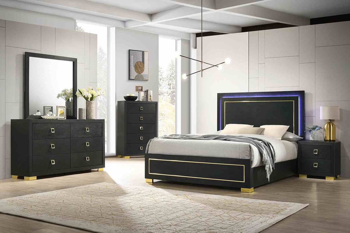 Latimer Black Mirror (Mirror Only) from Furniture of America - Luna Furniture