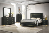 Latimer Black LED King Panel Bed from Furniture of America - Luna Furniture