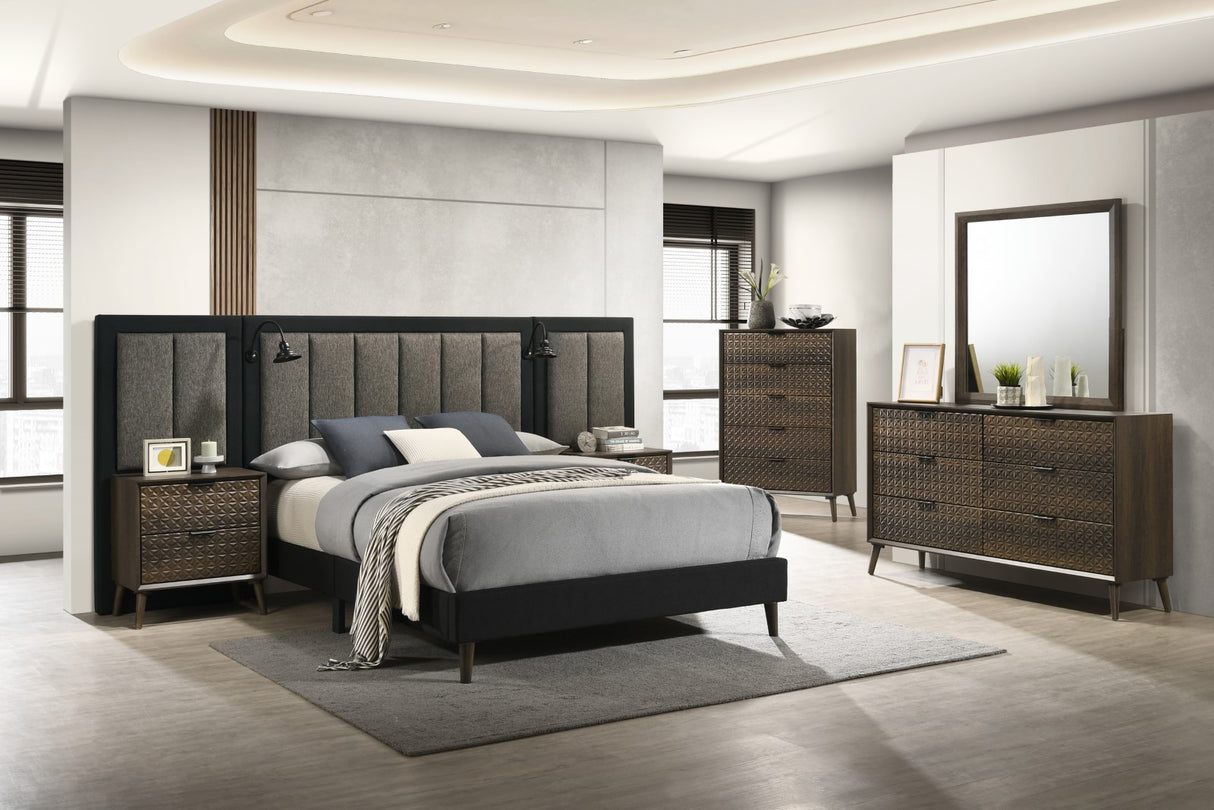 Chalfont Dark Brown Queen Panel Bed from Furniture of America - Luna Furniture