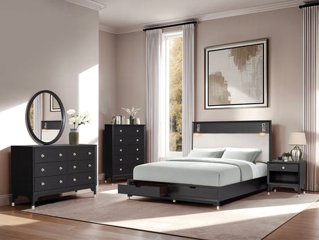 Hepburne Black Nightstand from Furniture of America - Luna Furniture