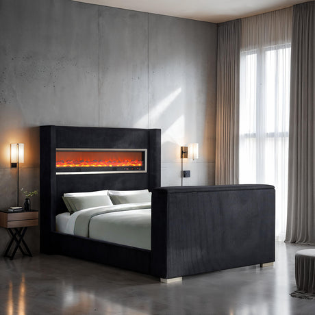 Sumter Black Eastern King Bed from Furniture of America - Luna Furniture