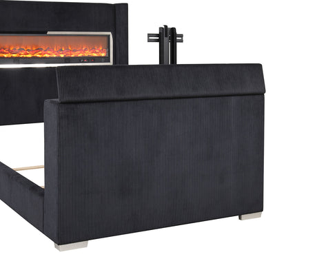 Sumter Black Eastern King Bed from Furniture of America - Luna Furniture