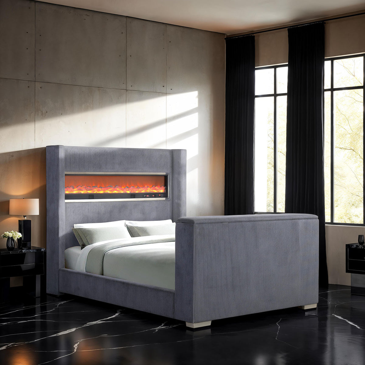 Sumter Gray Bed E.King from Furniture of America - Luna Furniture